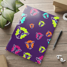 Load image into Gallery viewer, Un Purple Pattern 8.5in x 11in Hardcover Notebook with Puffy Covers