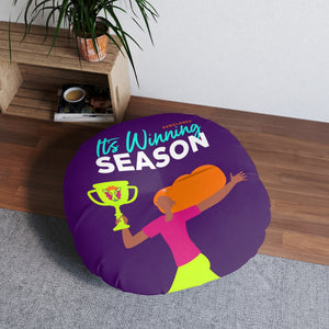 It's Winning Season Tufted Floor Pillow, Round 30x30