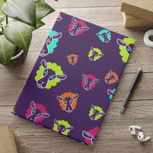 Load image into Gallery viewer, Un Purple Pattern 8.5in x 11in Hardcover Notebook with Puffy Covers