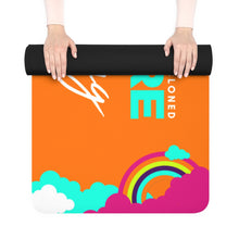 Load image into Gallery viewer, Millionaire in the Making with Rainbows Rubber Yoga Mat